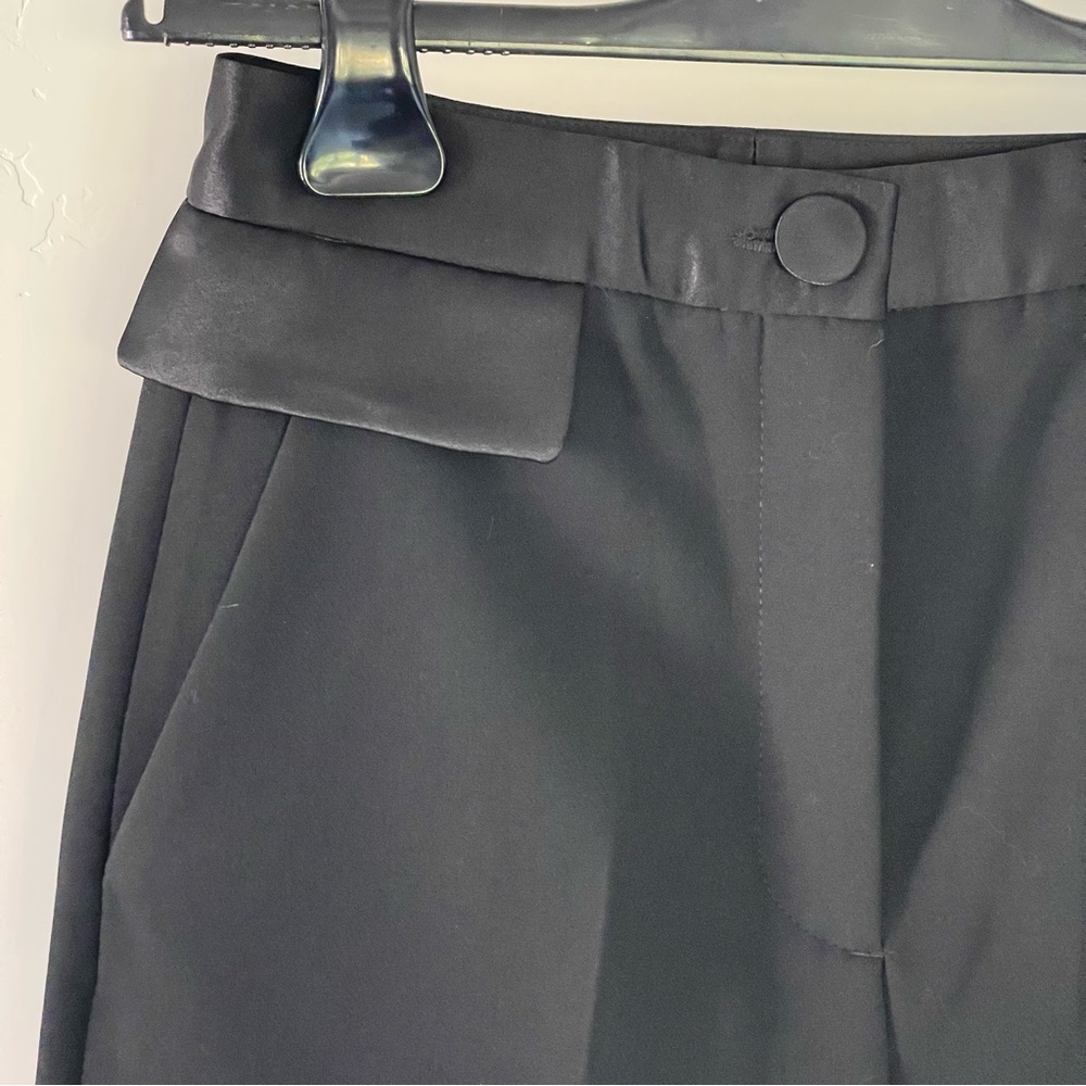 Zara Black High Waisted Straight Leg Trousers Pants